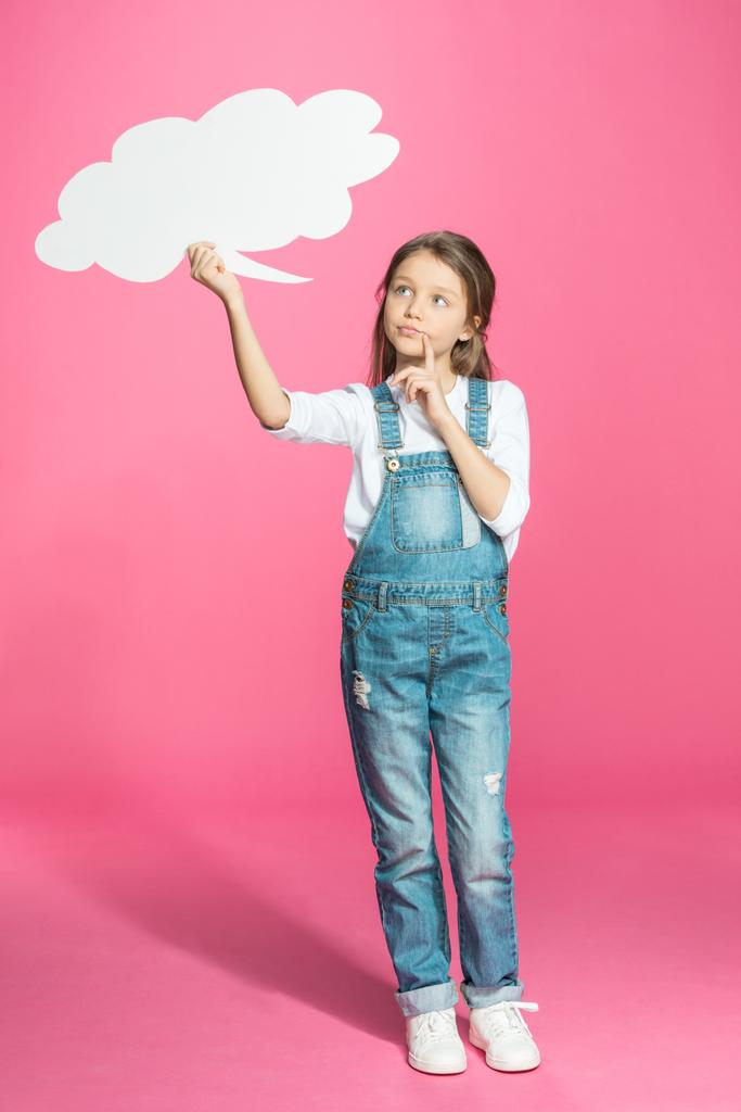 маленькая девочка с речевым пузырем
  - Фото, изображение