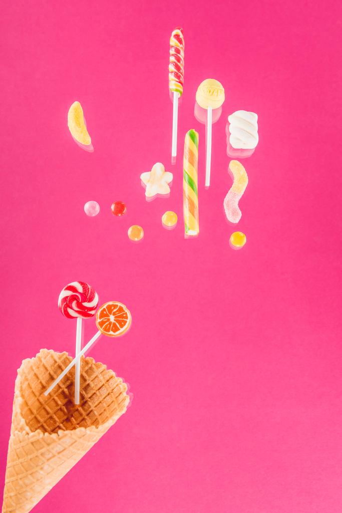 waffle cones and candies - Photo, Image