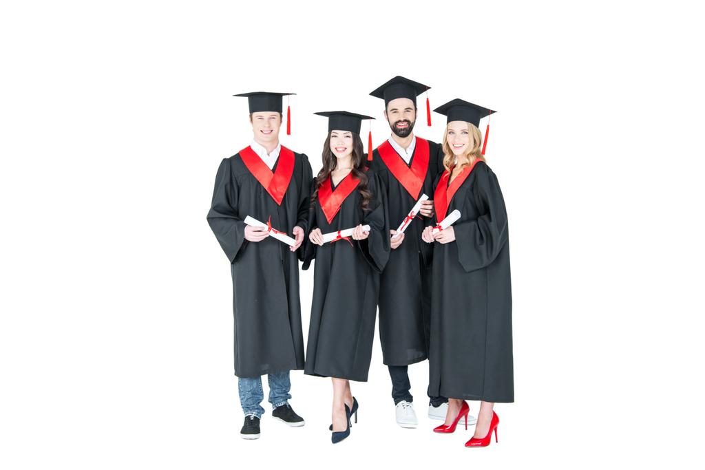 Diploma ile mutlu öğrenciler  - Fotoğraf, Görsel