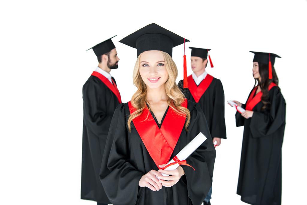 Gelukkig studenten met diploma 's  - Foto, afbeelding
