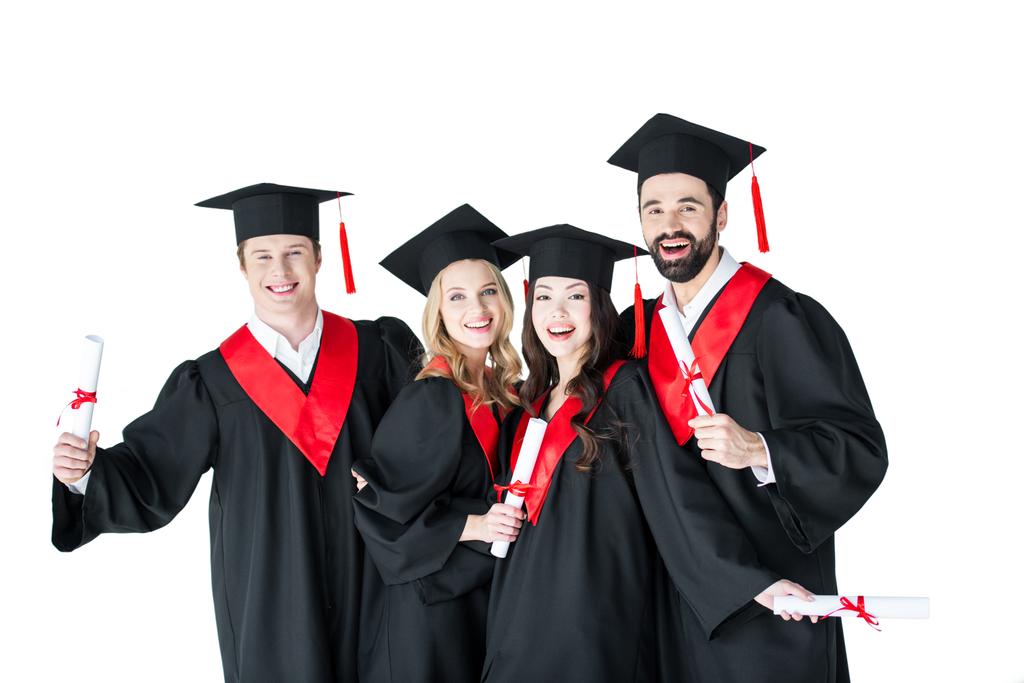Happy students with diplomas  - Photo, Image