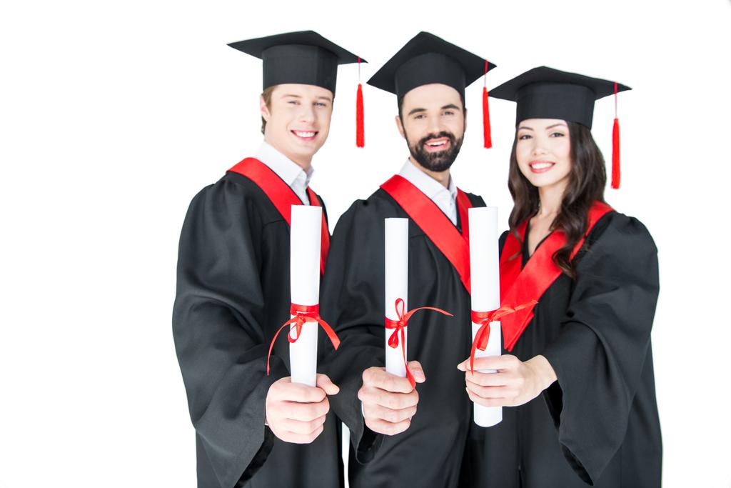 Spokojenými studenty s diplomy  - Fotografie, Obrázek