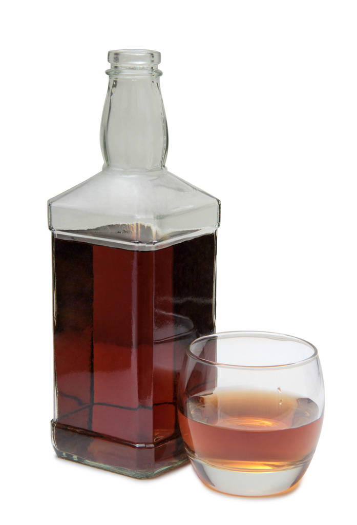 Cognac bottle on white nine - Photo, Image