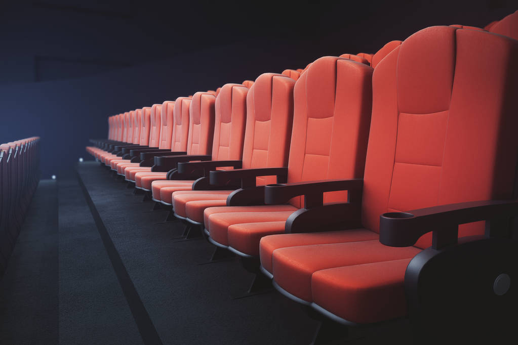 Asientos de sillas de cine rojo
 - Foto, imagen