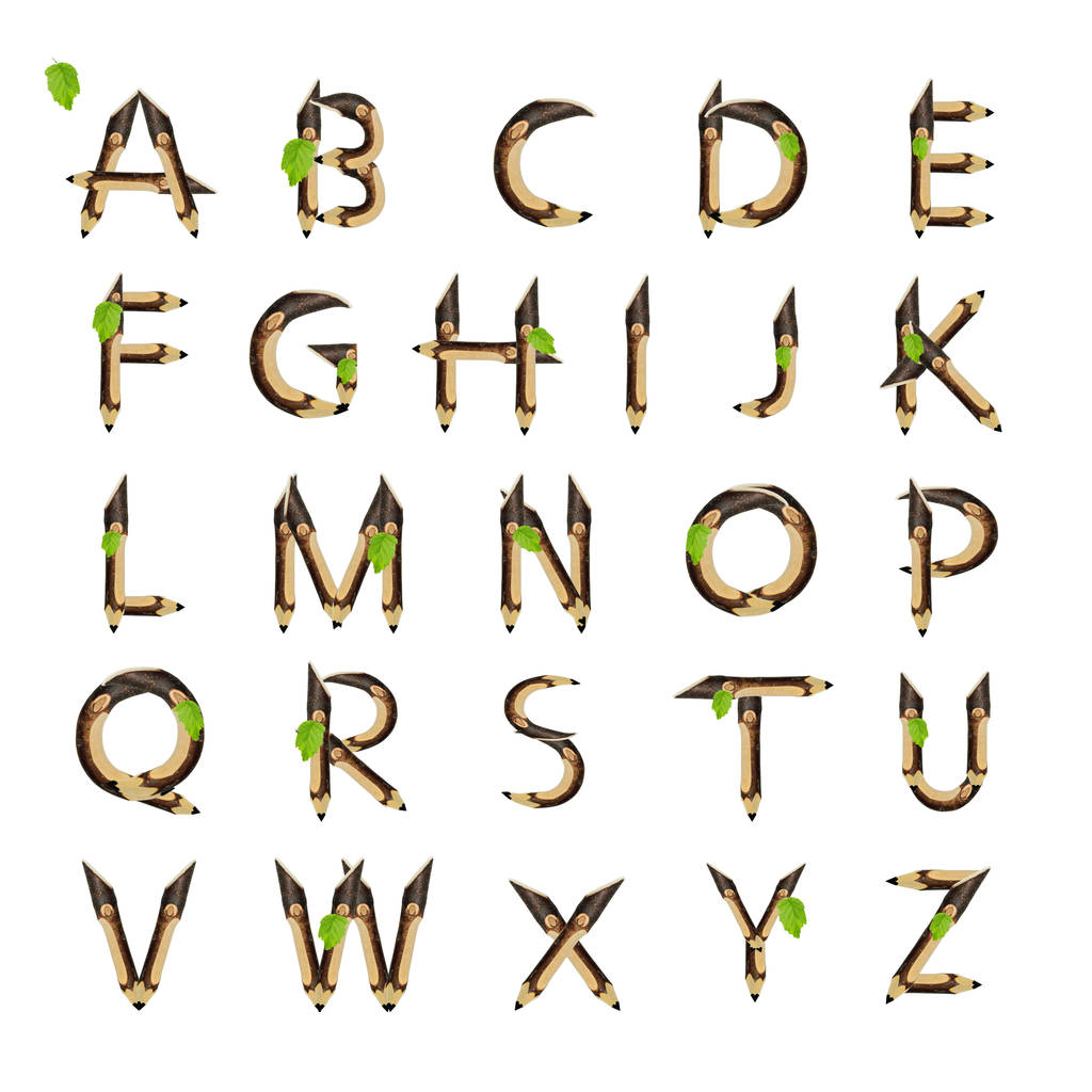 Alphabet composé de lettres en bois isolées sur fond blanc
 - Photo, image