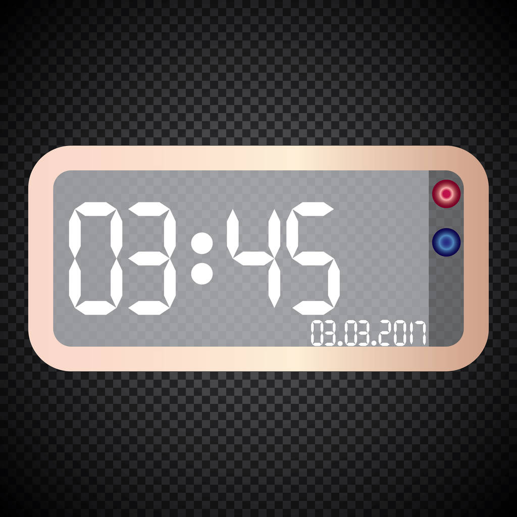 elektronische Uhr auf dunklem Hintergrund - Vektor, Bild