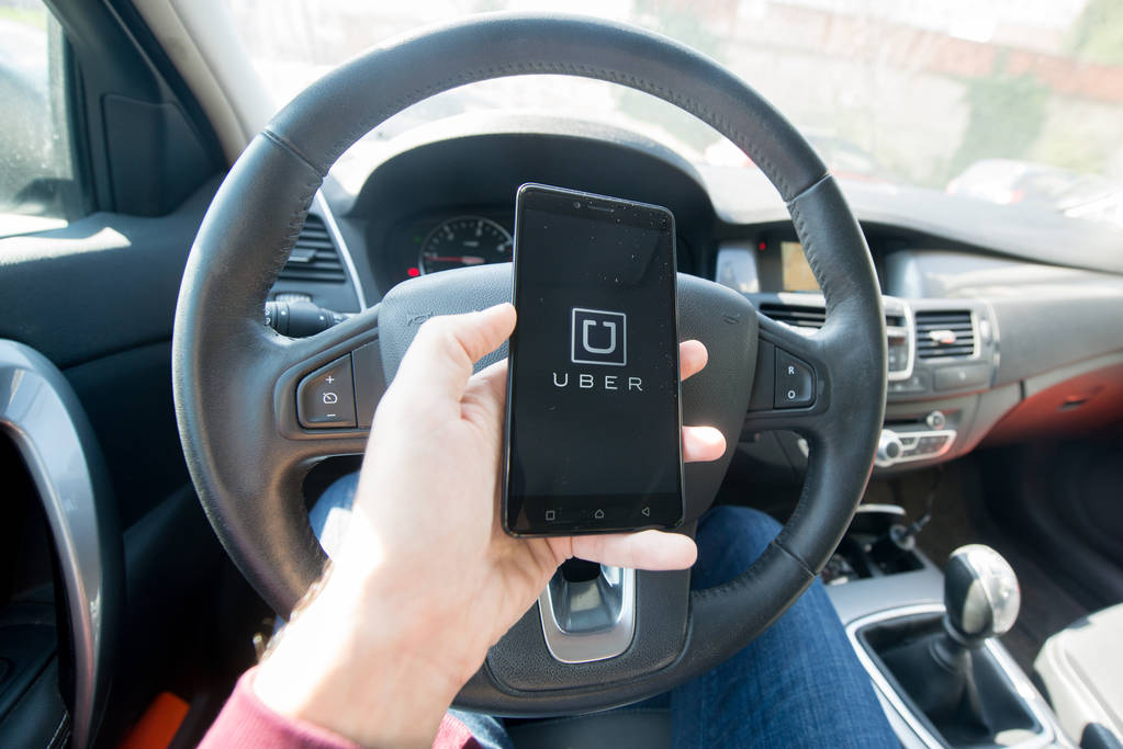 Uber application on smartphone - Photo, Image