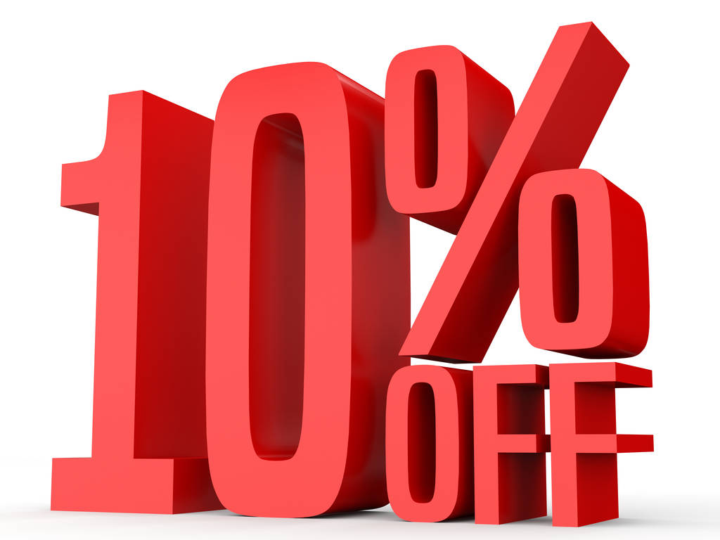 Ten percent off. Discount 10 %. - Φωτογραφία, εικόνα