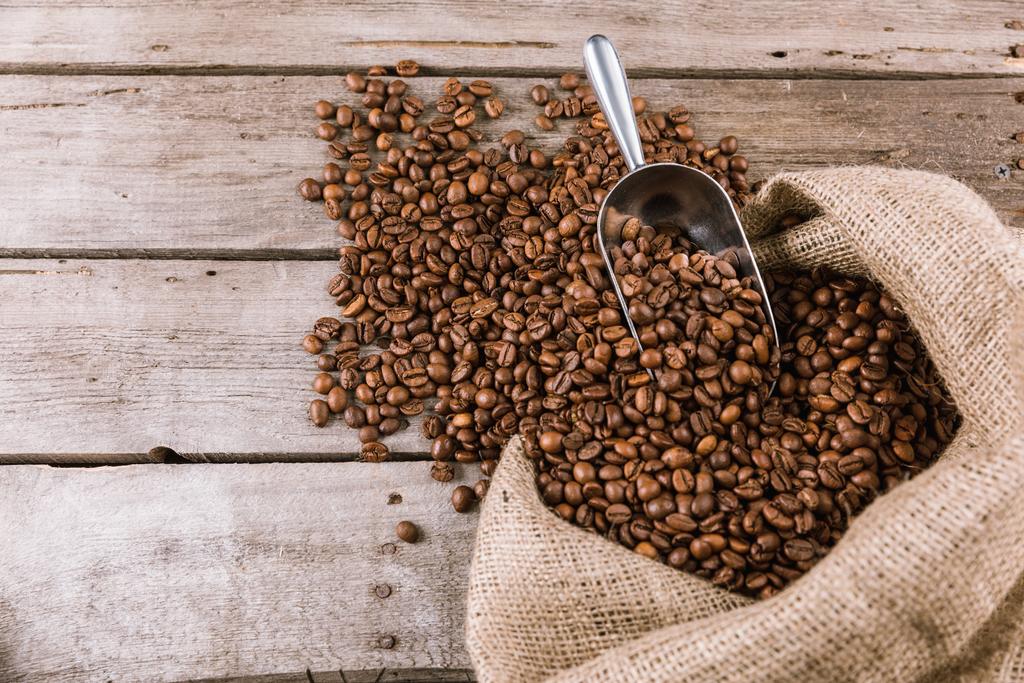 coffee beans and scoop - Photo, Image