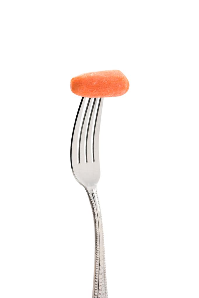 cenoura fresca em garfo
 - Foto, Imagem