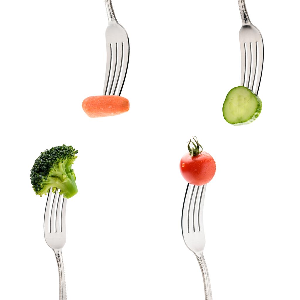 fresh vegetables on forks - Photo, Image