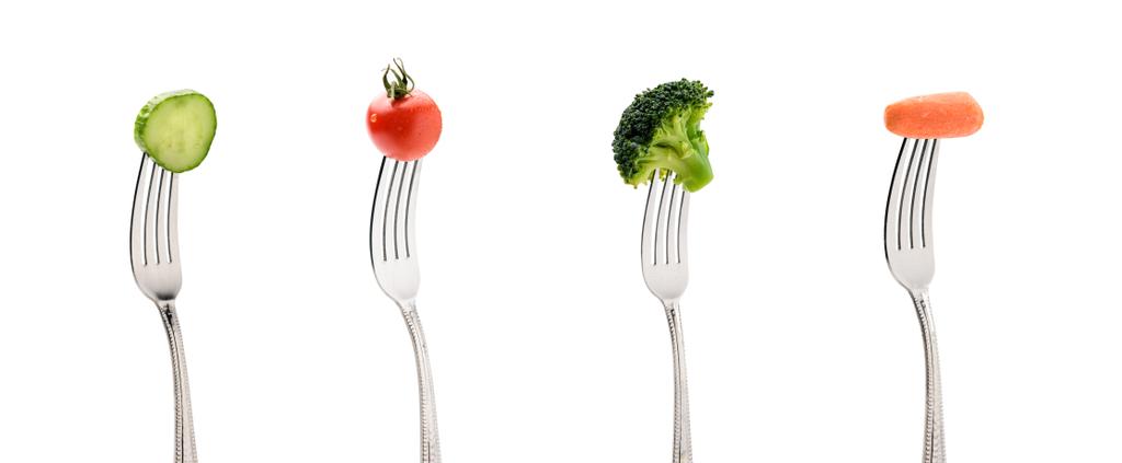 frisches Gemüse auf Gabeln - Foto, Bild