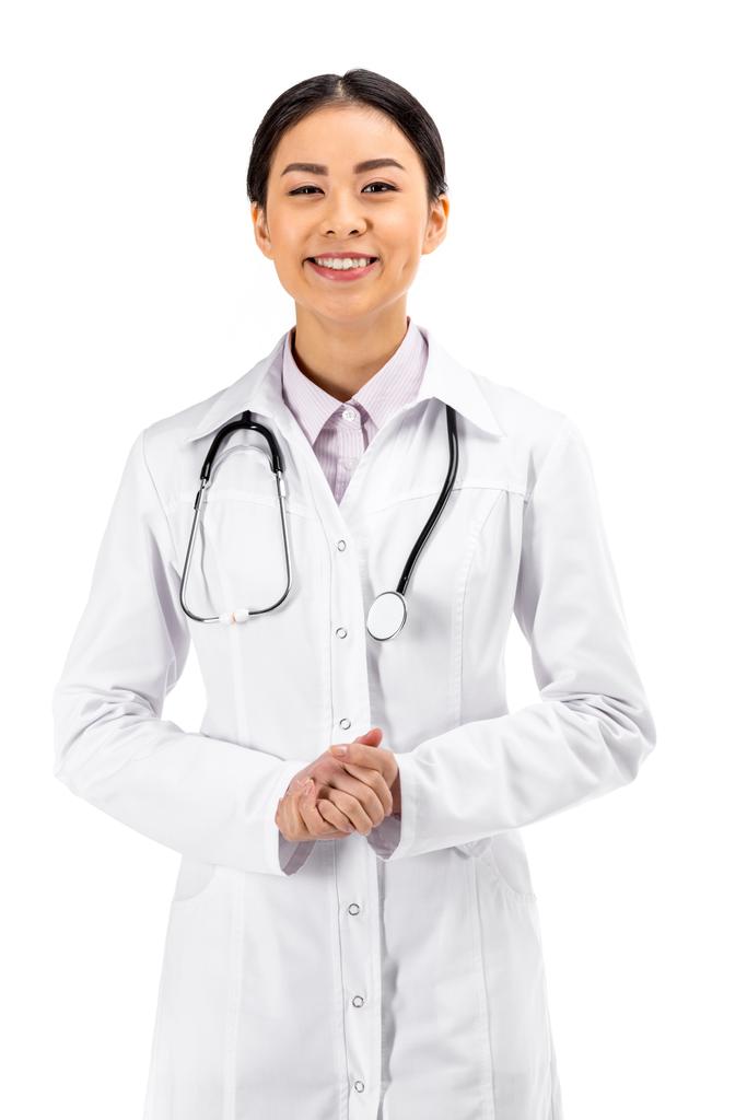asiatischer Arzt mit Stethoskop - Foto, Bild
