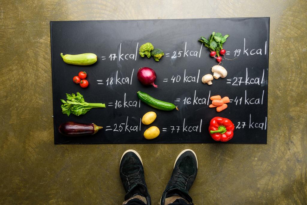 fresh vegetables and calories table - Photo, Image