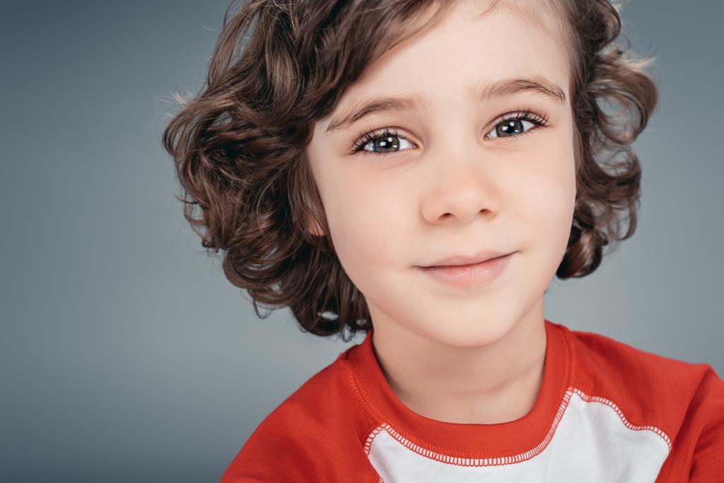 Curly little boy at studio - Photo, Image