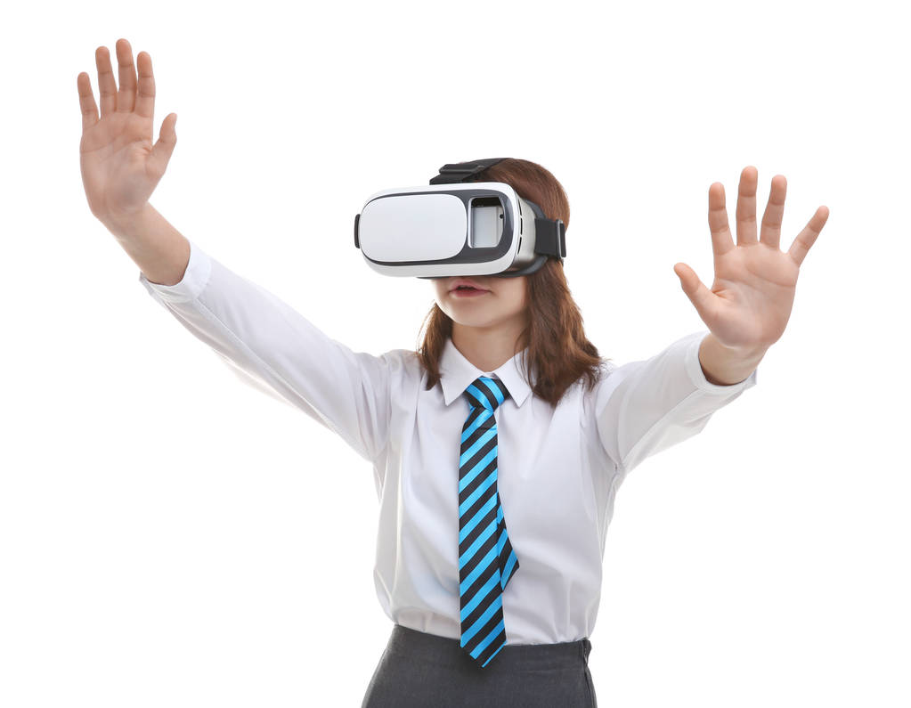 Školačka s virtuální realita brýle  - Fotografie, Obrázek
