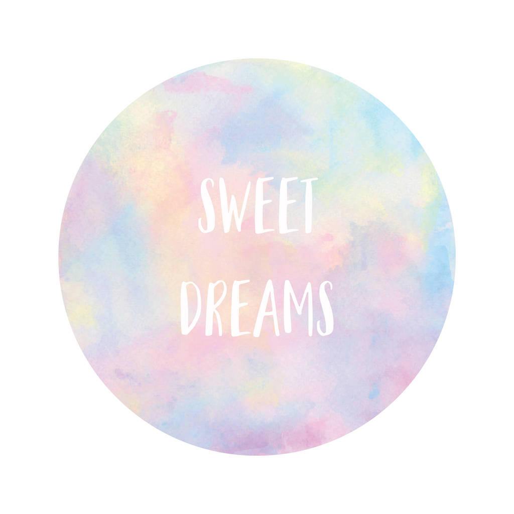 Dulces sueños texto sobre fondo de acuarela pastel
 - Foto, imagen