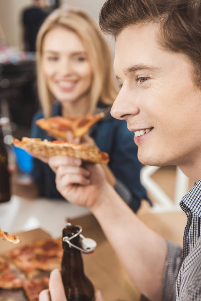 couple eating delicious pizza - Photo, Image