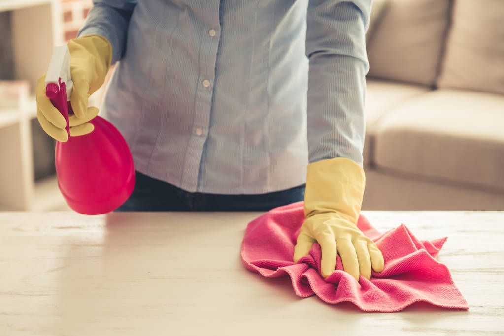 Frau putzt ihr Haus - Foto, Bild
