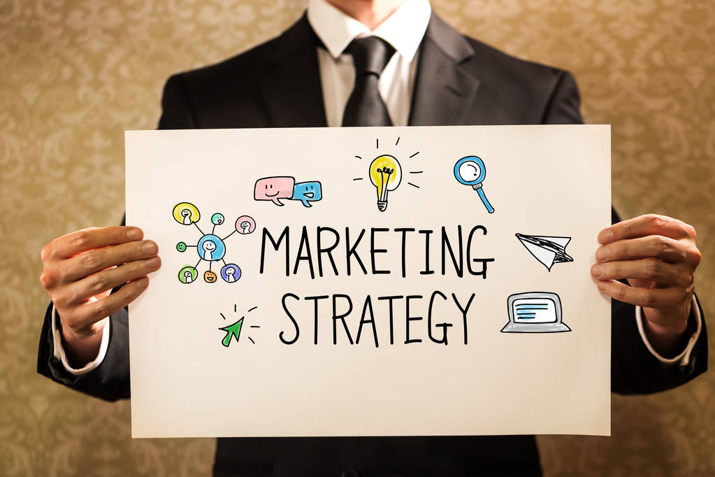 Marketing Strategy text with businessman - Photo, Image