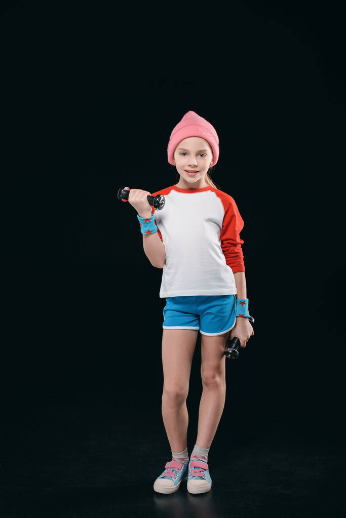 dívka trénink s činkami  - Fotografie, Obrázek
