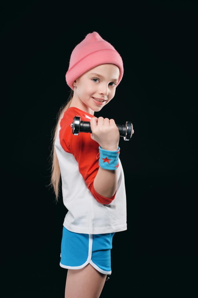 dívka trénink s činkami - Fotografie, Obrázek