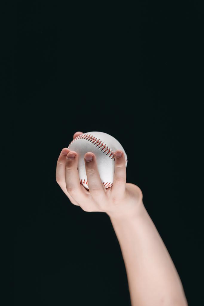 Kind hält Baseball in der Hand - Foto, Bild