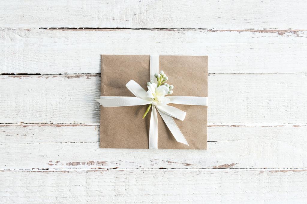 envelope with flower and ribbon  - Photo, Image