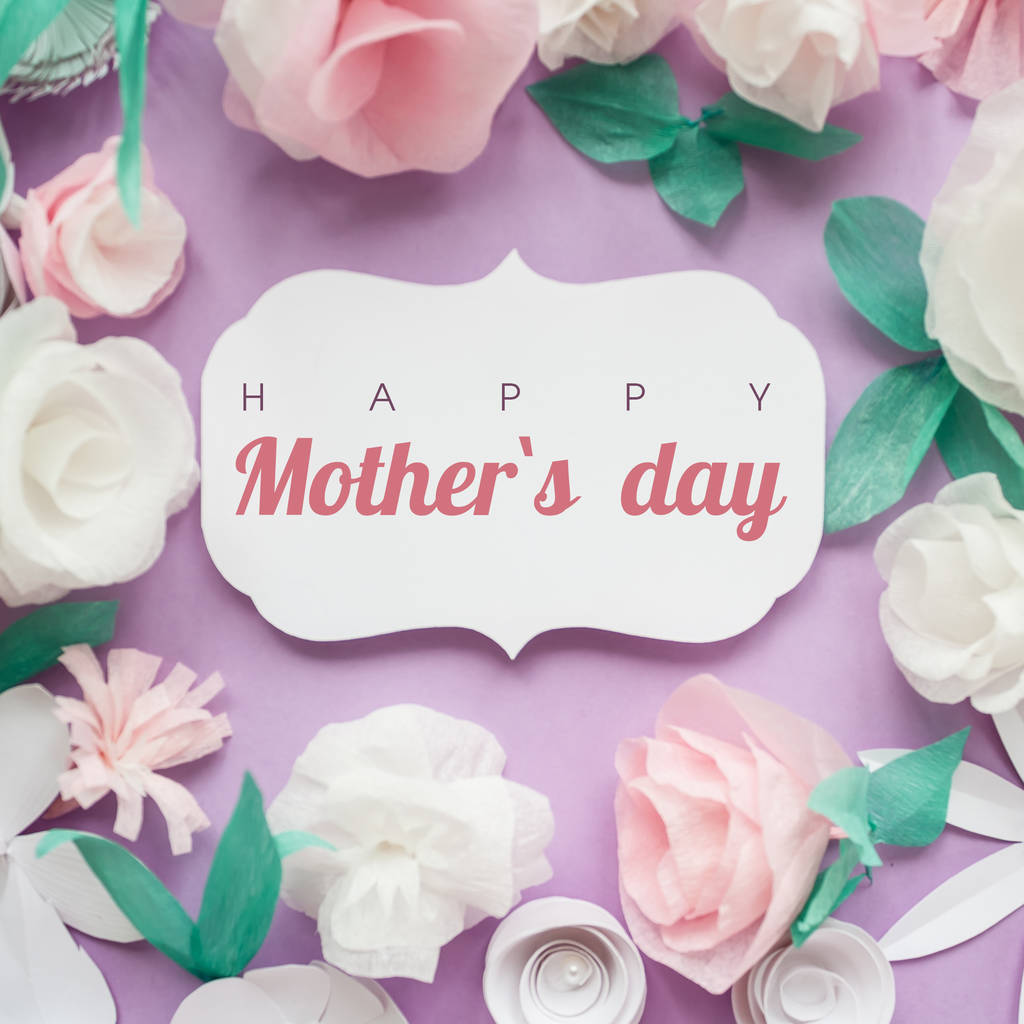Feliz día de la madre, tarjeta con flor de papel
 - Foto, imagen