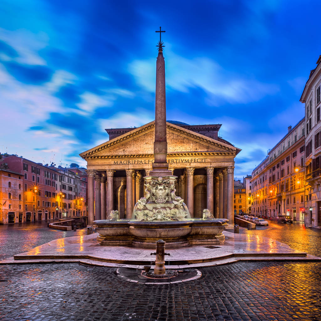 Piazza della Rotonda et Panthéon le matin, Rome, Italie
 - Photo, image