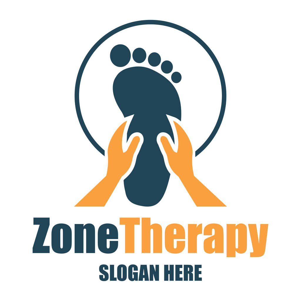 Reflexologie, zone therapie logo met tekst ruimte voor uw slogan / slogan, vectorillustratie - Vector, afbeelding