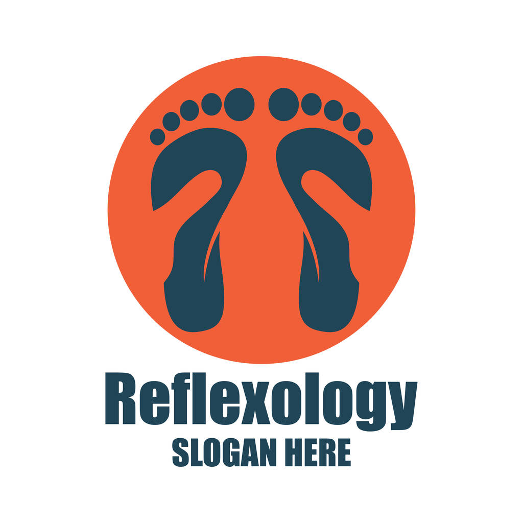 Ρεφλεξολογία, ζώνη θεραπεία λογότυπο με κείμενο χώρο για το σύνθημά σας / tagline, εικονογράφηση διάνυσμα - Διάνυσμα, εικόνα