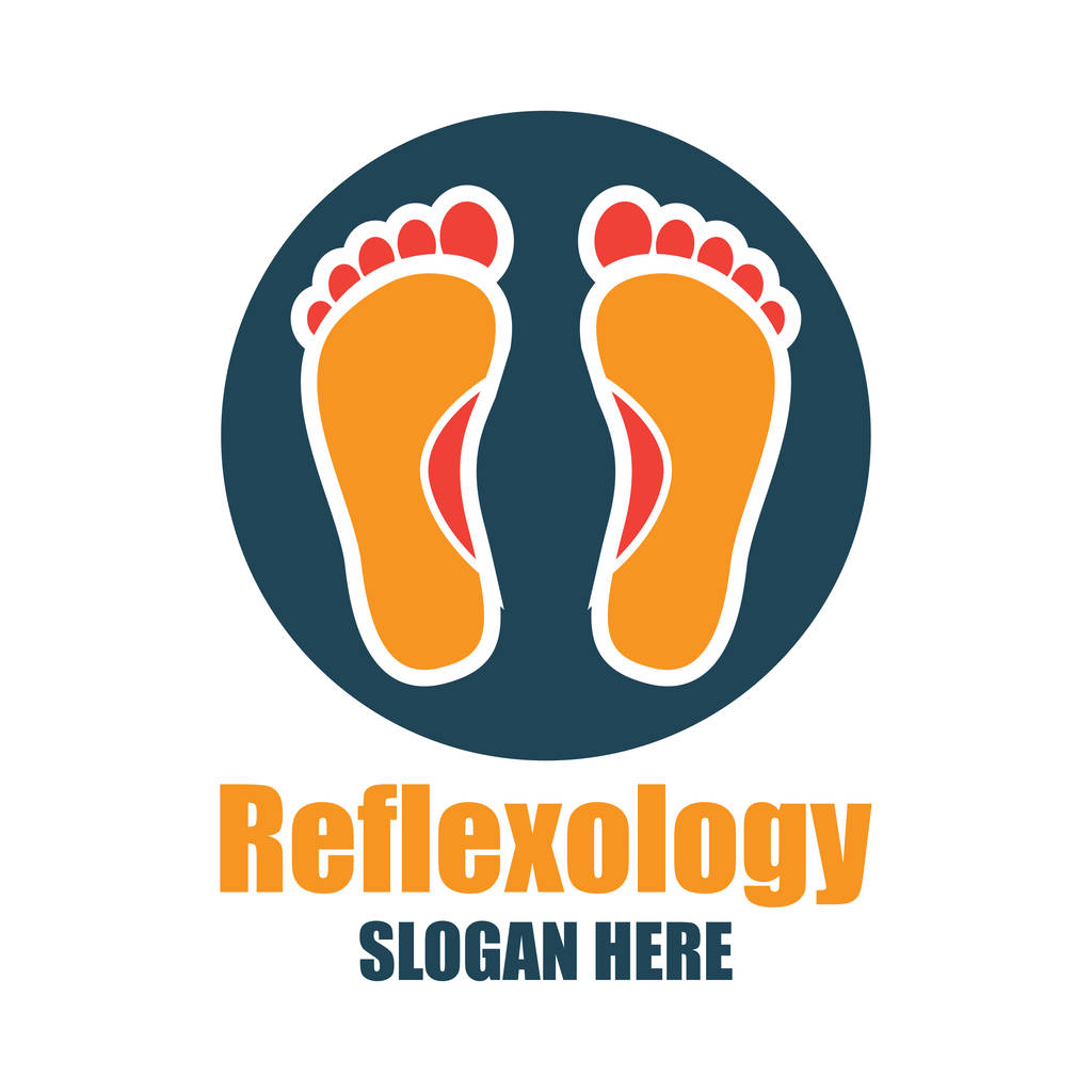 reflexología, logo de terapia de zona con espacio de texto para su eslogan / eslogan, ilustración vectorial
 - Vector, imagen