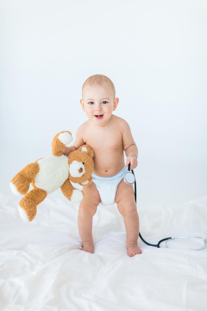 Baby boy with teddy bear   - Photo, Image