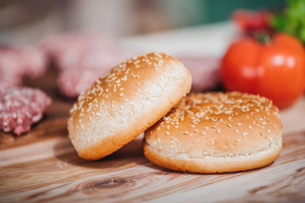 freshly baked bread for burgers - Photo, Image