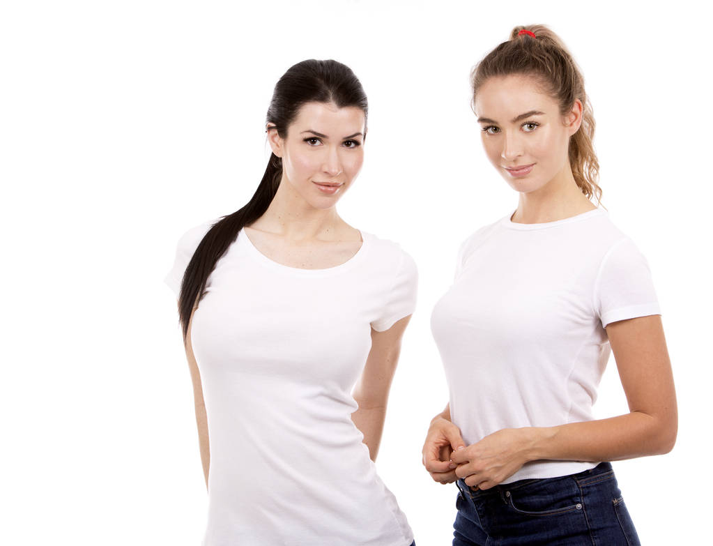 дві жінки друзі на білому тлі
 - Фото, зображення