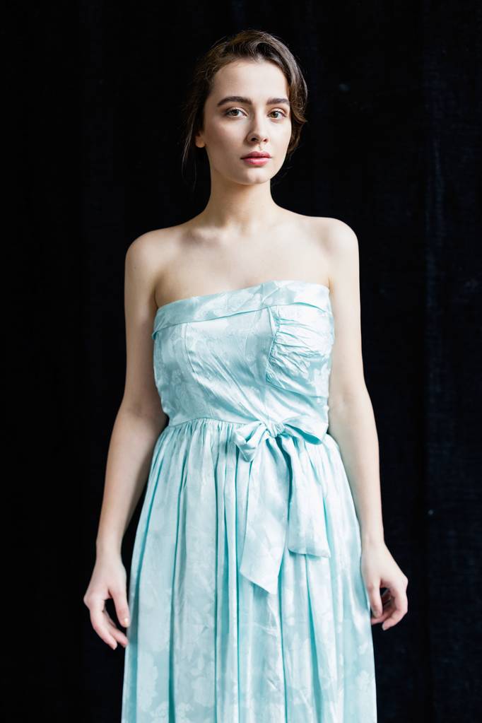 Woman in blue dress - Photo, Image
