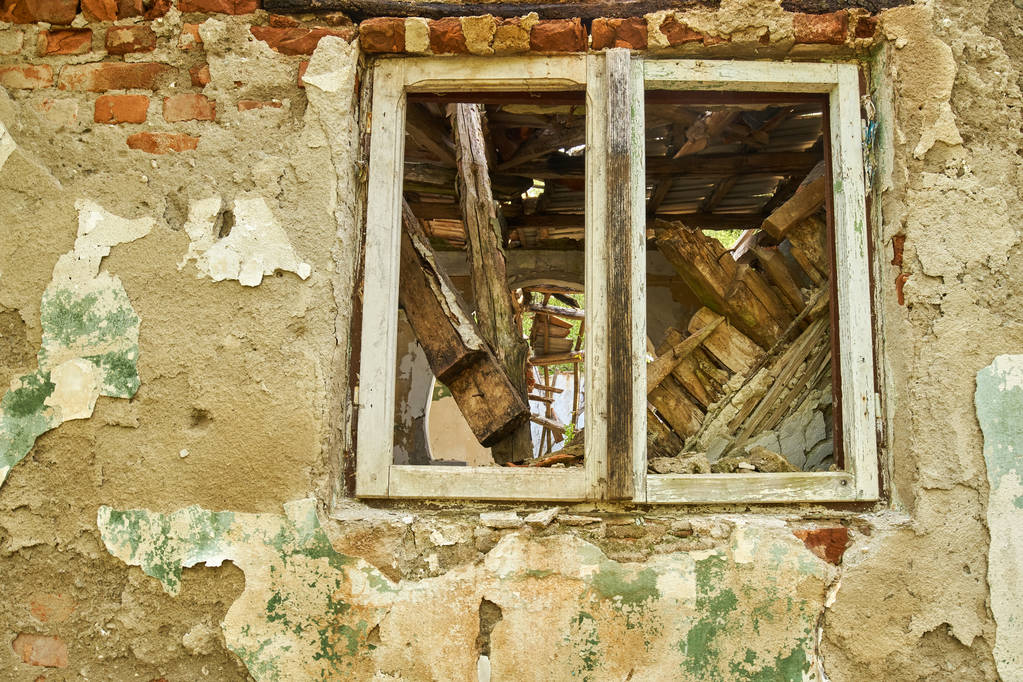 Window of ruined house - Photo, Image