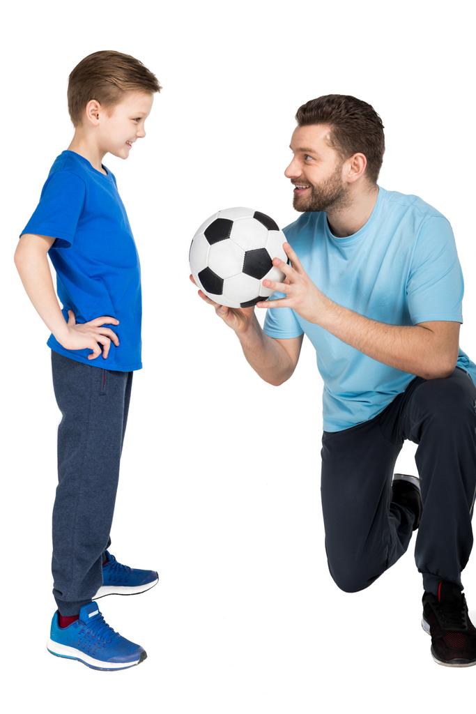 Baba ve Oğul Futbol Oynuyor  - Fotoğraf, Görsel