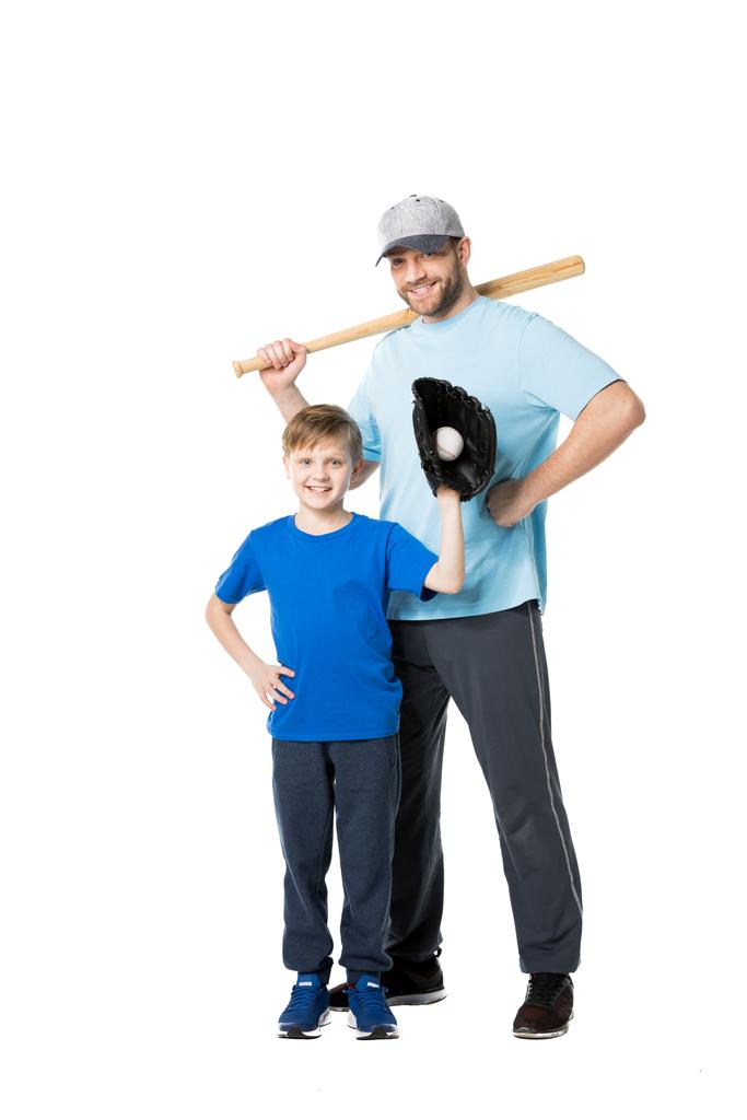 Père et fils jouant au baseball - Photo, image