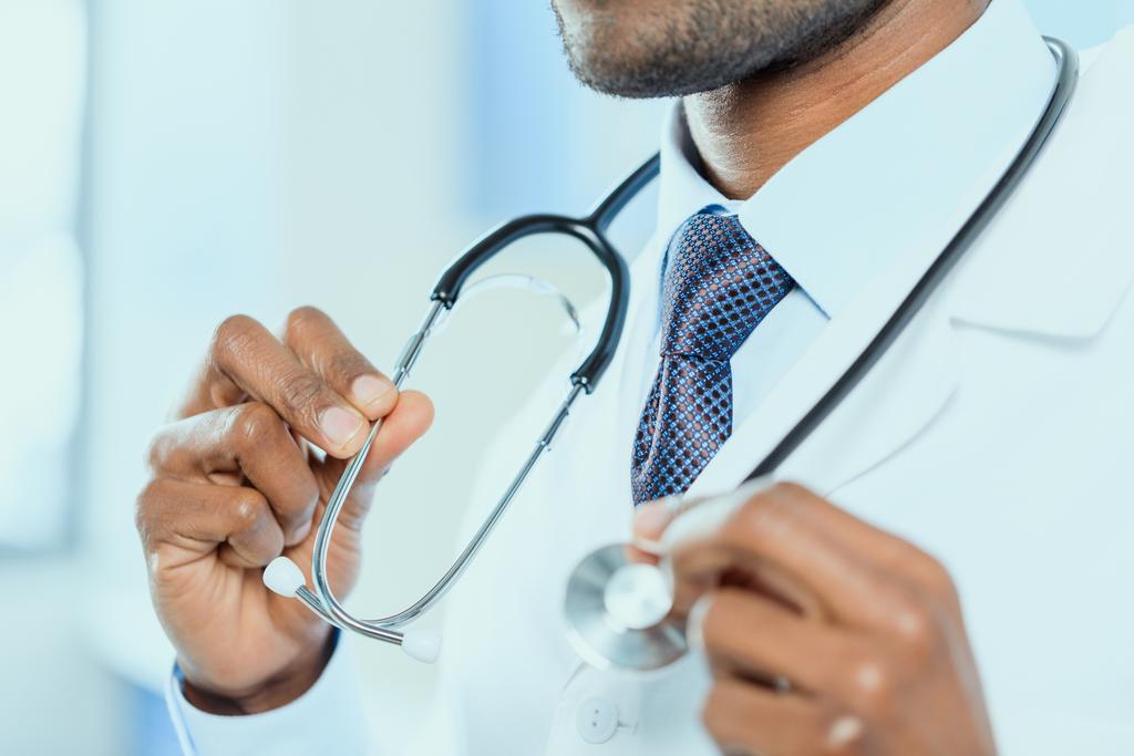 doctor holding stethoscope in hands - Photo, Image