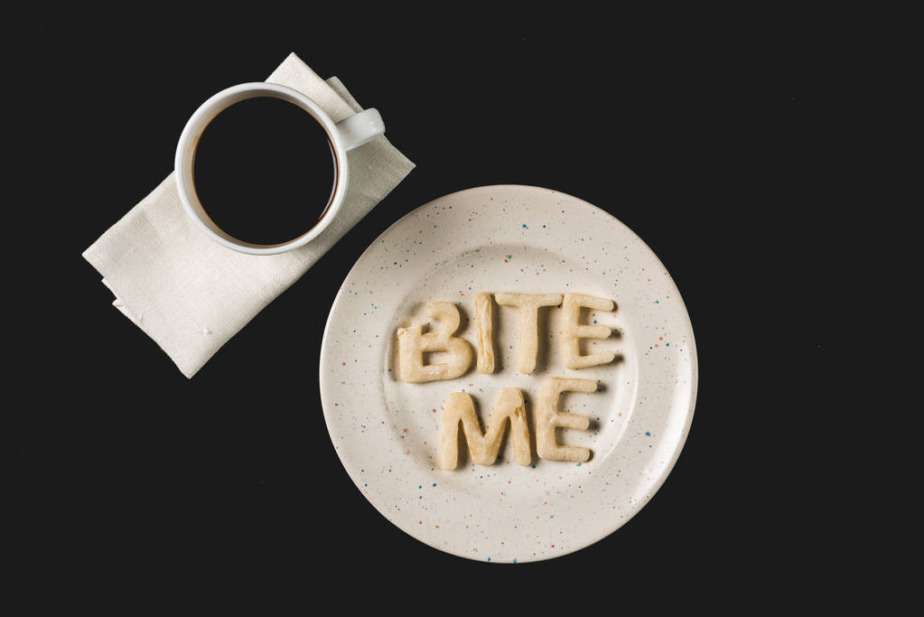 lettering from dough on plate - Photo, Image