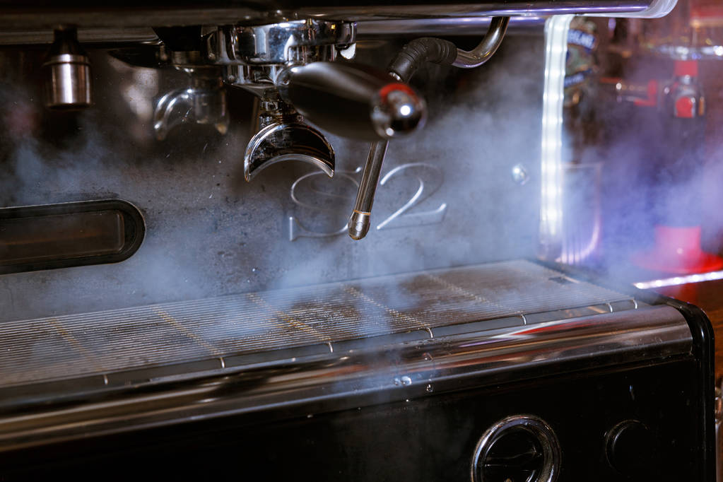 Coffee machine makes steam - Photo, Image
