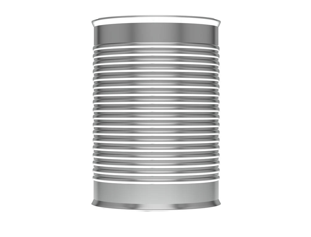 Metallic Ribbed Tin Cans. 3d render. - Photo, Image