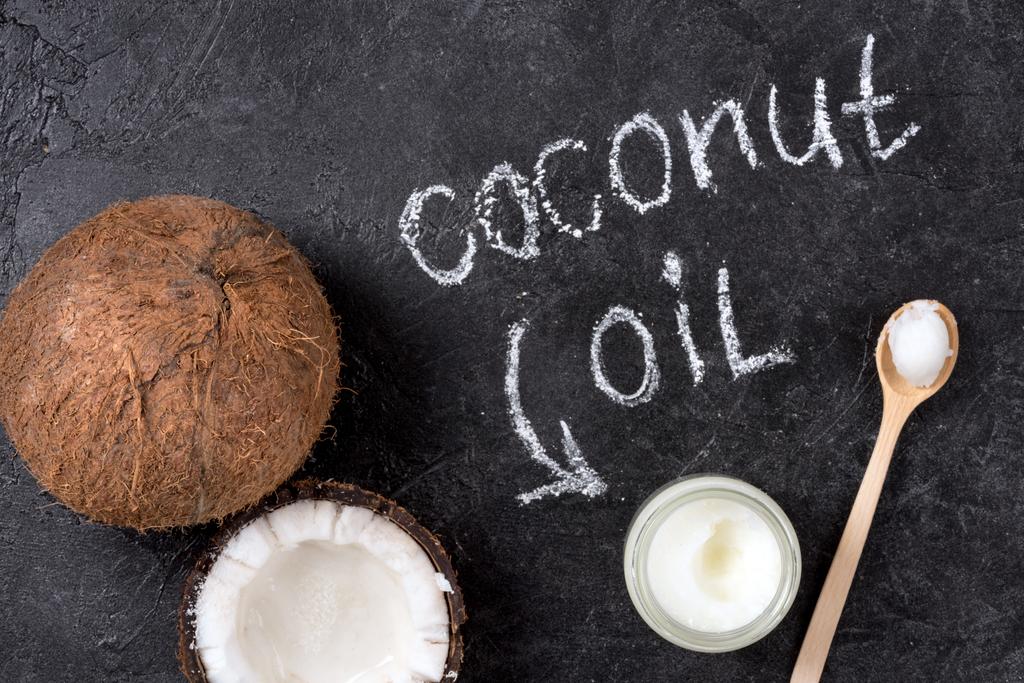 Kokosový olej a matice  - Fotografie, Obrázek