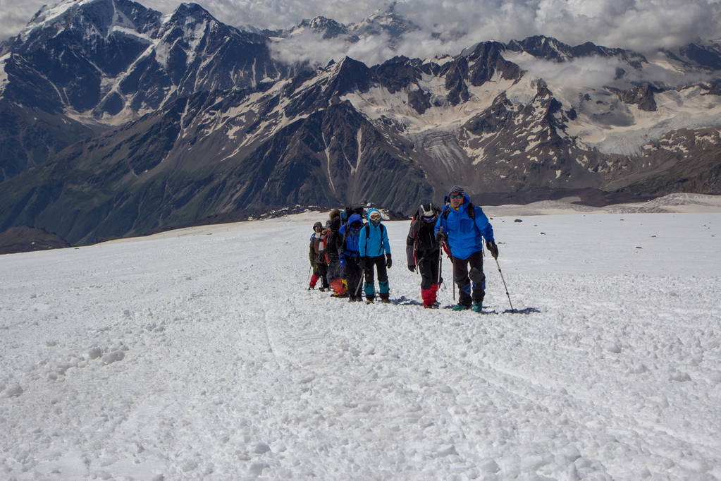 2013 08 Mount Elbrus, Russia: Climb to Elbrus mountain - Photo, Image