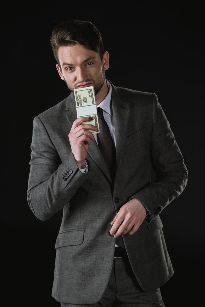 Homme d'affaires avec billets en dollars
 - Photo, image