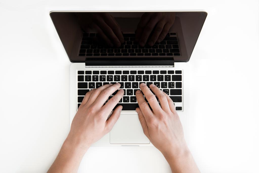 human hands and laptop   - Photo, Image