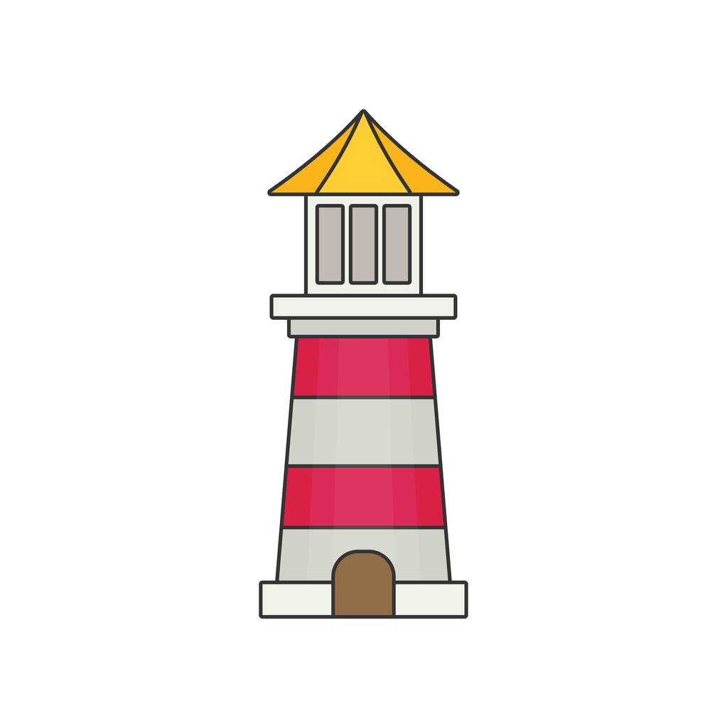 Ilustracja płaskie latarnia morska - Wektor, obraz