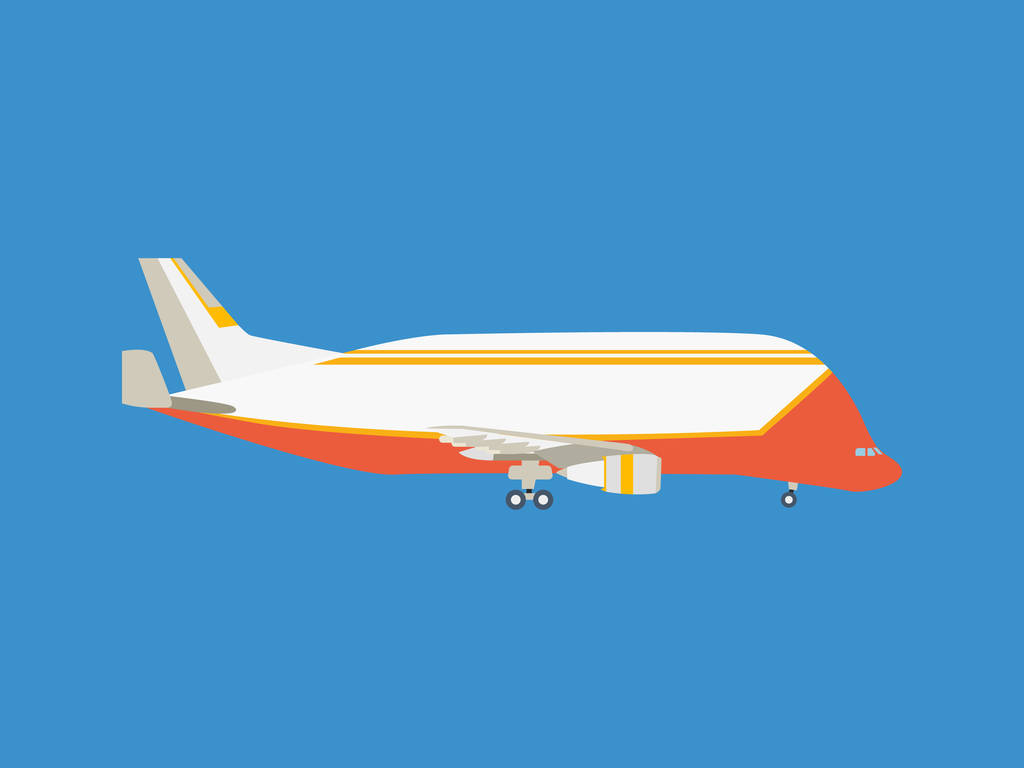 Moderní nákladní letadlo, na světlém pozadí. - Vektor, obrázek